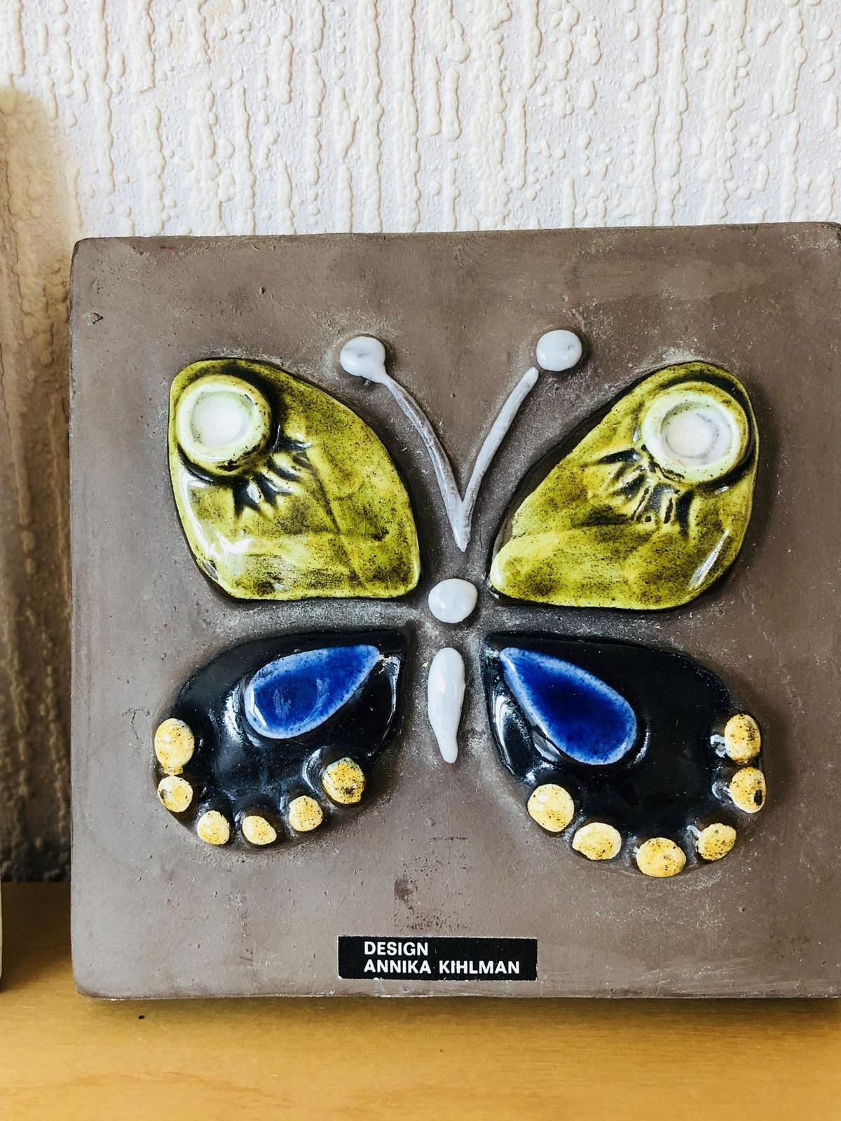 ボタニカルウエディング jie gantofta 陶板の壁掛け 蝶々 バタフライ