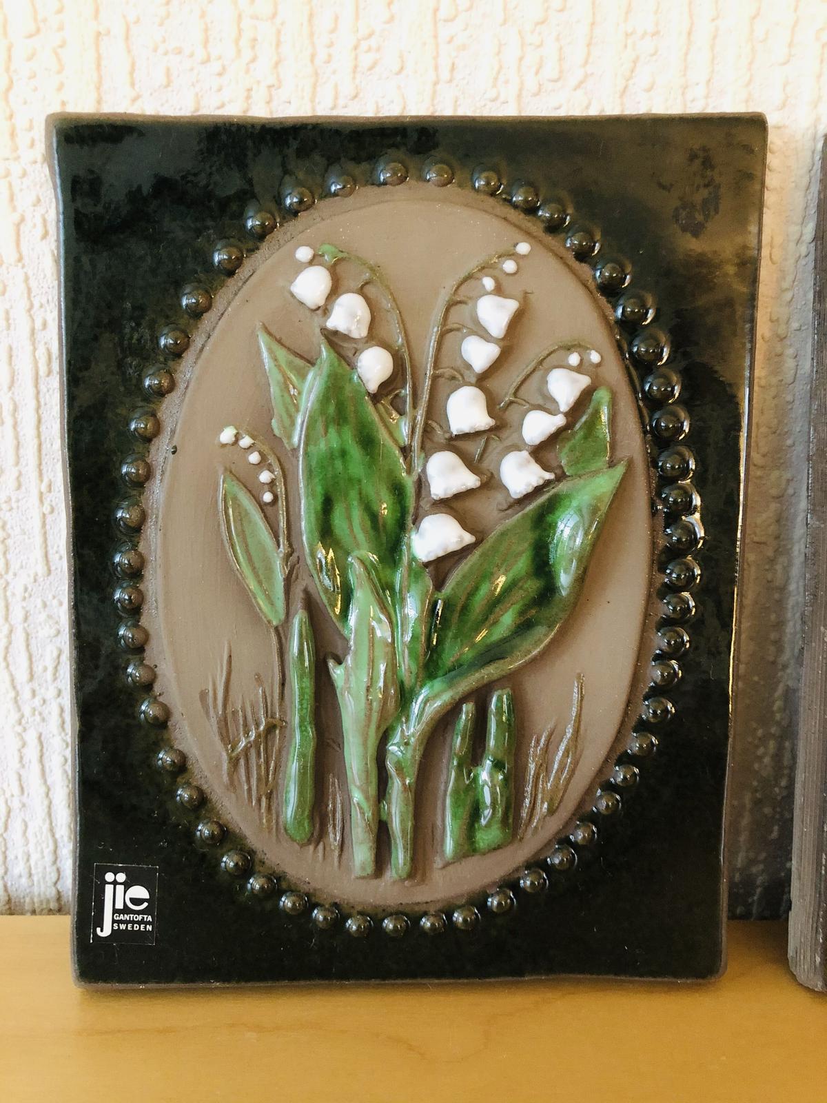 to-28 北欧ヴィンテージ雑貨 GABRIEL陶板 希少なスズラン（すずらん）