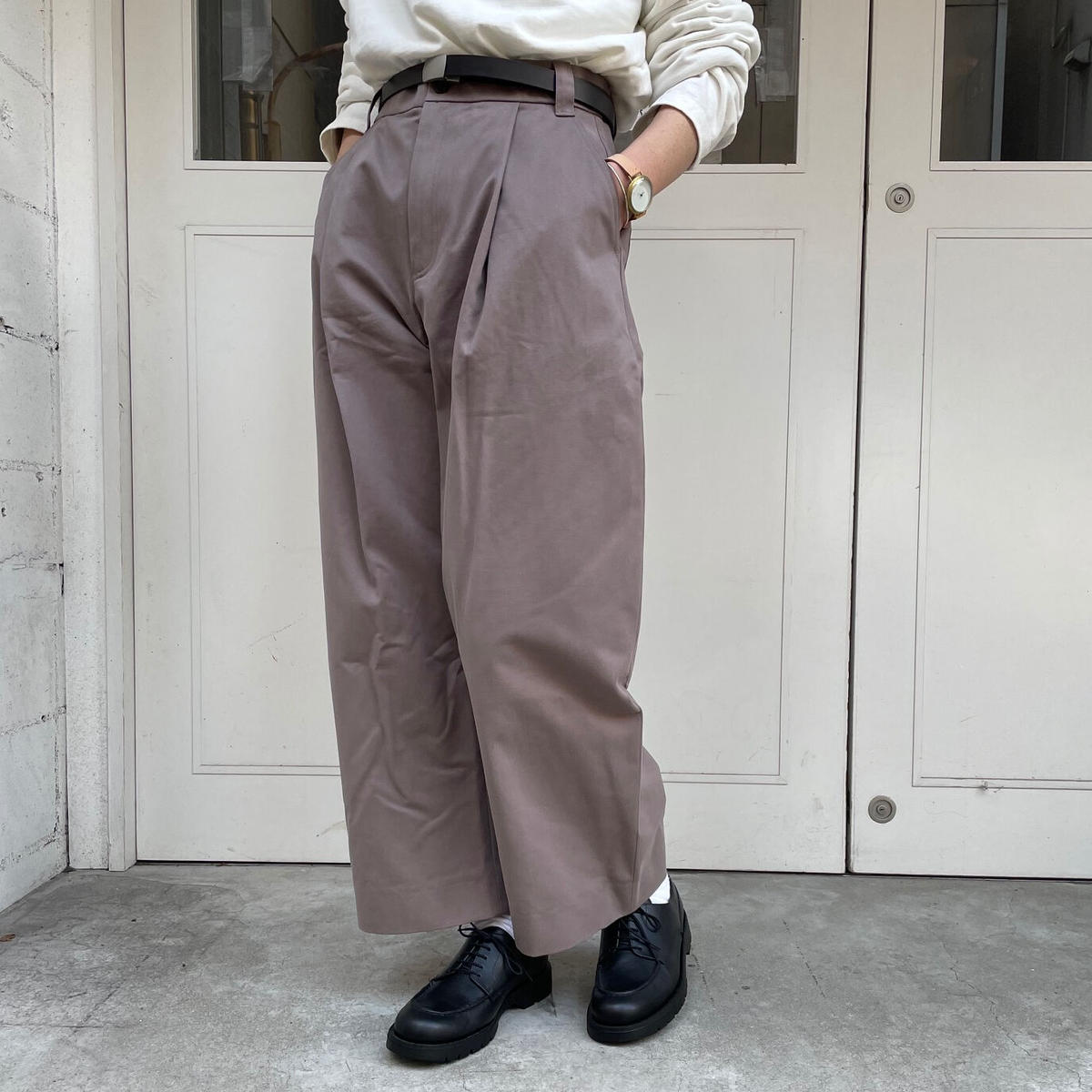 STUDIO NICHOLSON BILL ピーチドコットン テーパードパンツ STUDIO NICHOLSON スタジオニコルソン MENS メンズ BILL FLAT