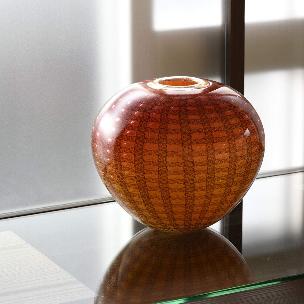 KAITO　安田泰三 花瓶 手吹花入 渦潮 希少 レア ガラス細工 ガラス 超高品質で人気の 安田泰三 花瓶 ガラス ガラス細工 レア 希少