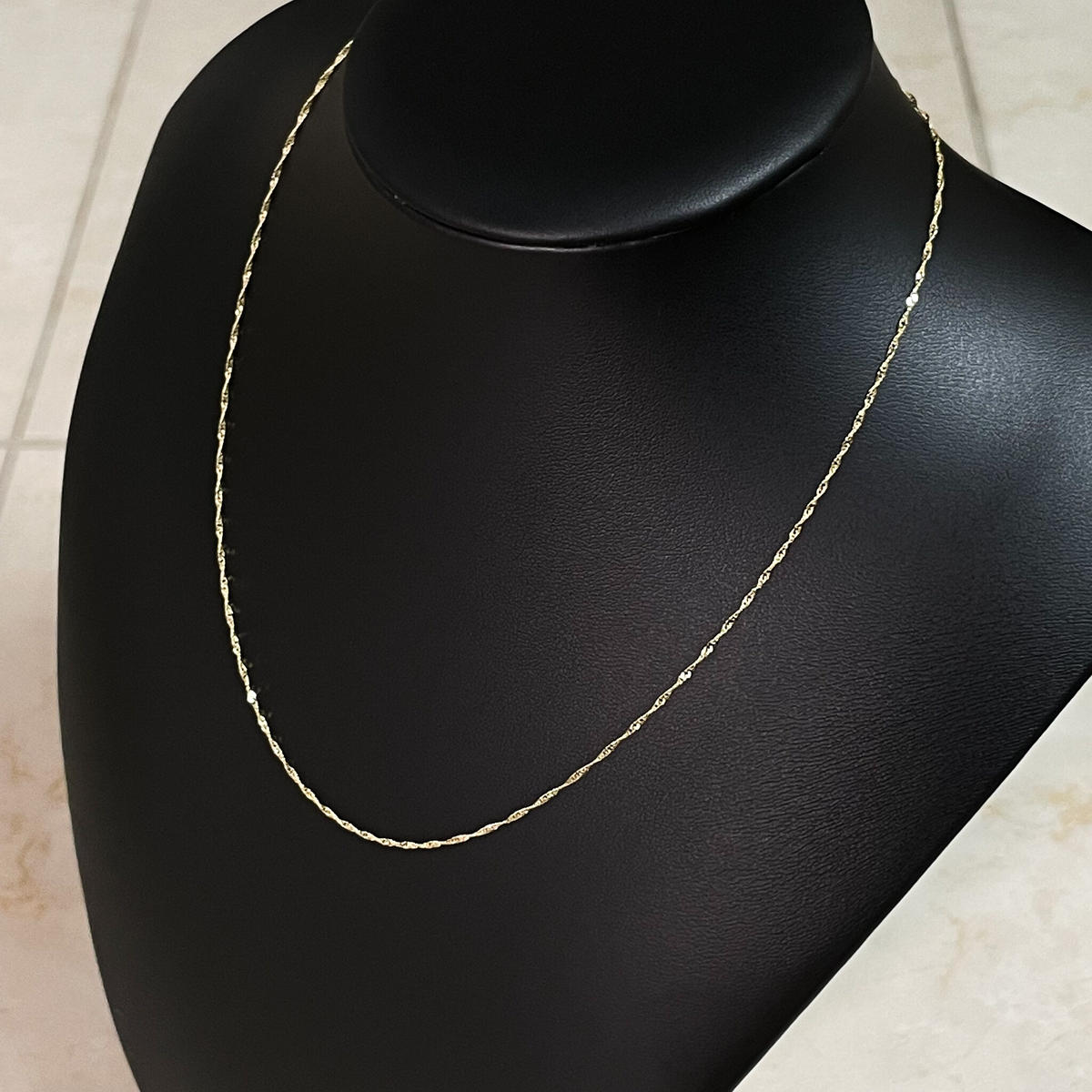 14K シンガポール チェーン ネックレス 1.00MM / 50CM