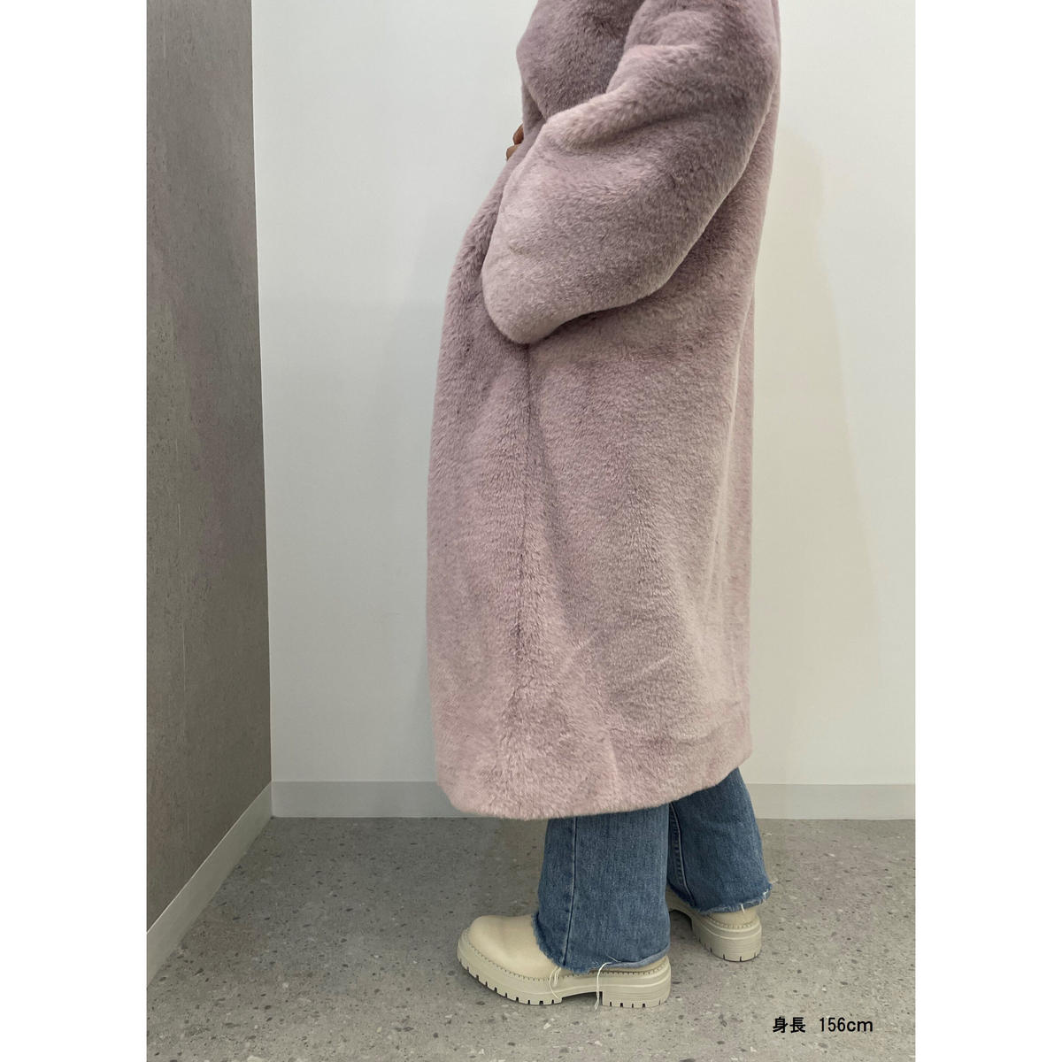 シンクファーRex like fur cocoon coat