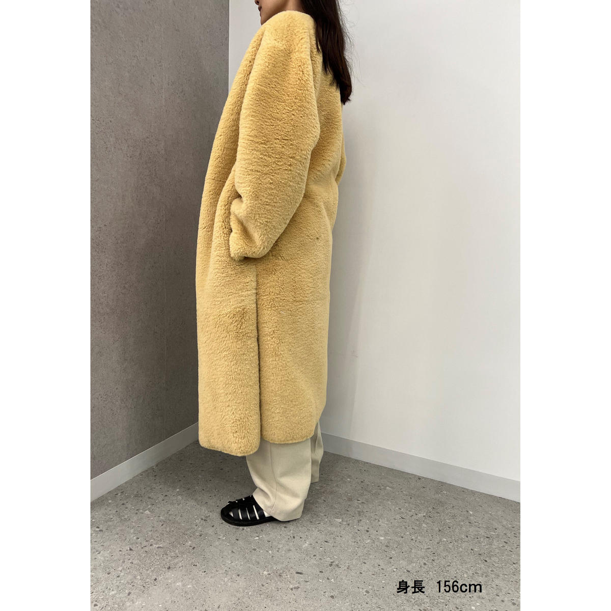 シンクファー Rex like fur cocoon coat