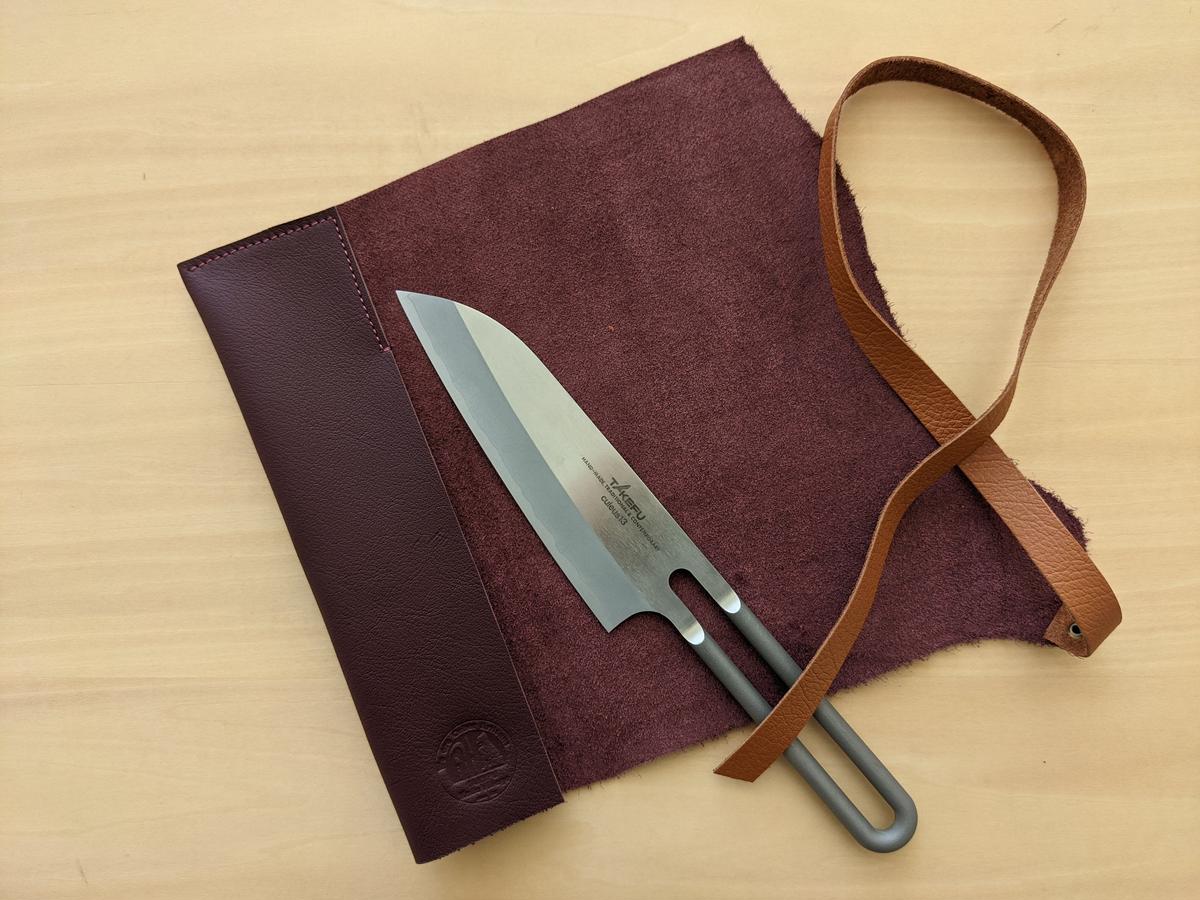 ★子の日★包丁ケース　特注品　入手困難　黒レザー　内張（ペーズリーガラ） ☆子の日☆包丁ケース 特注品 入手困難 黒レザー 内張（ペーズリーガラ）