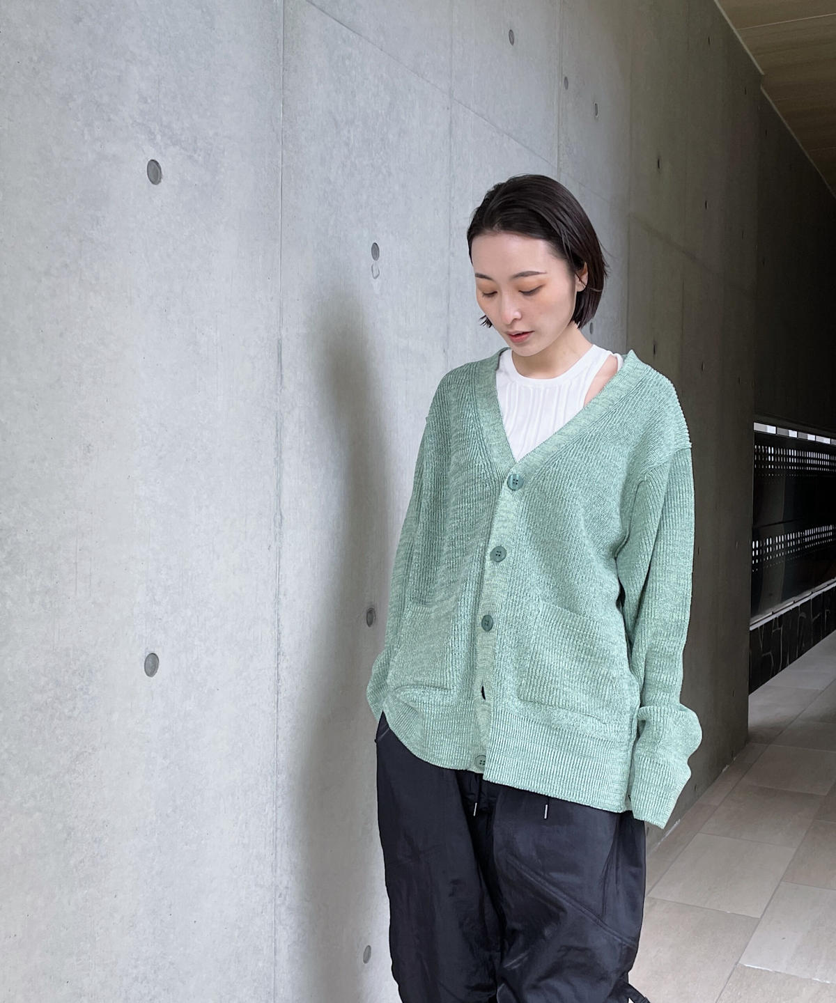 トラディショナルウェザーウエア 21SS Ernie Palo linen rib knit