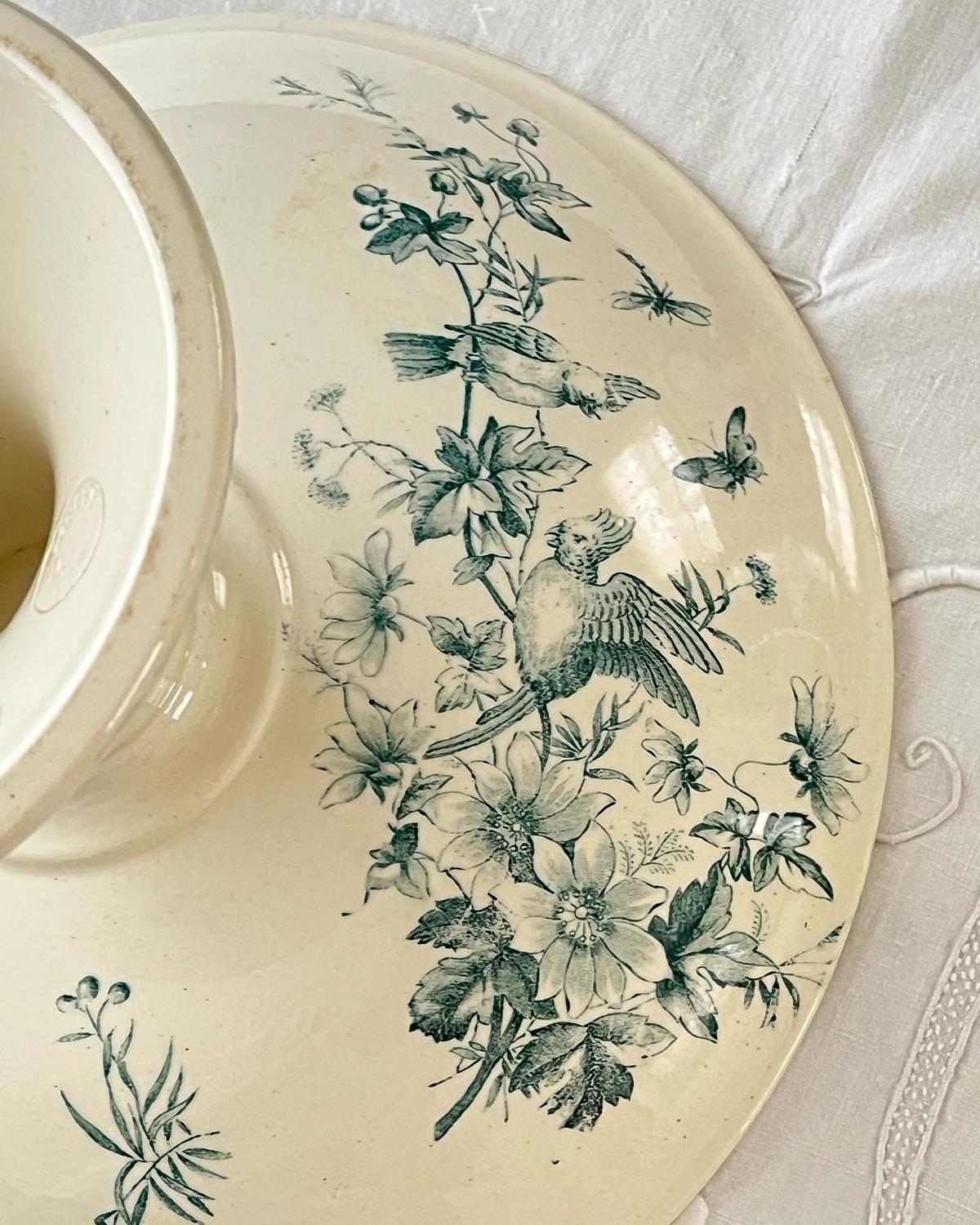 美品レア】フランスアンティーク LONGWY MIGNON コンポート[1366] | Ch...