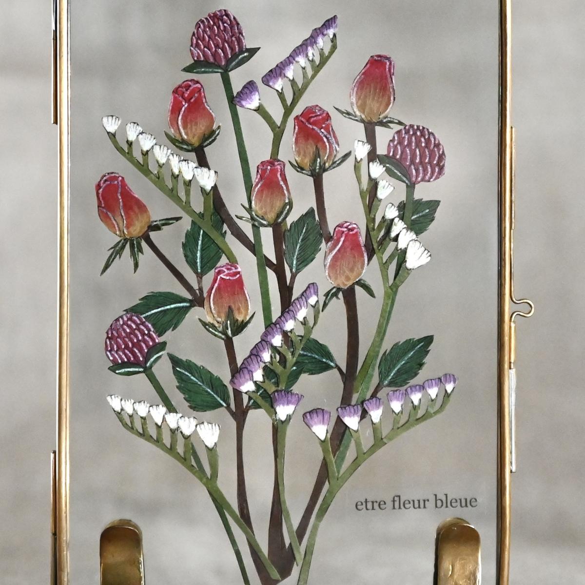 紙の花屋asanochiaki スターチスとバラの花束 Tokyo Fantastic