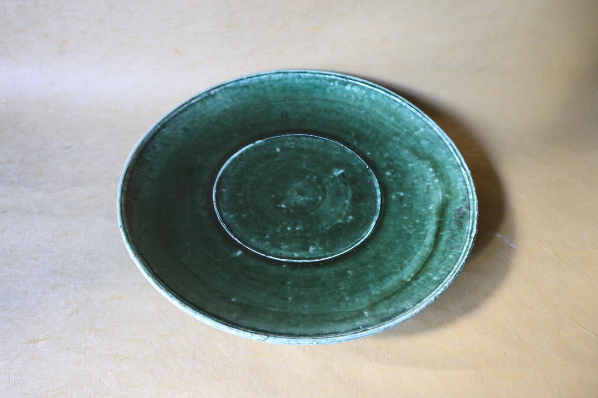 浅井純介　織部　角皿 浅井純介 織部 角皿