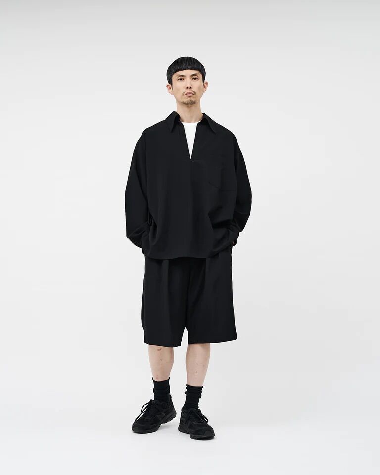 <美品>Graphpaper Round Wool Skipper Shirt Graphpaper] “Round Scale Wool Skipper Shirt” 良質なSUPER