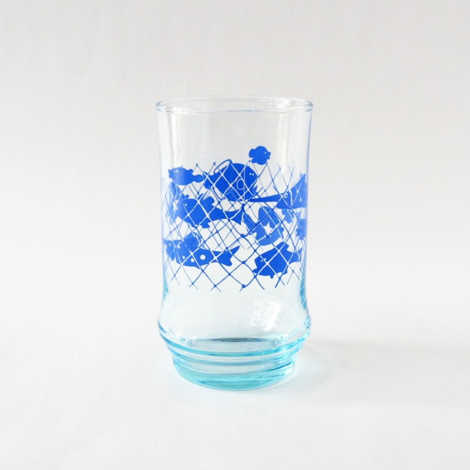 アデリア グラス 水色 魚柄 元 鶴谷洋服店 通販部 アデリア グラス 水色 魚柄 元 鶴谷洋服店 通販部