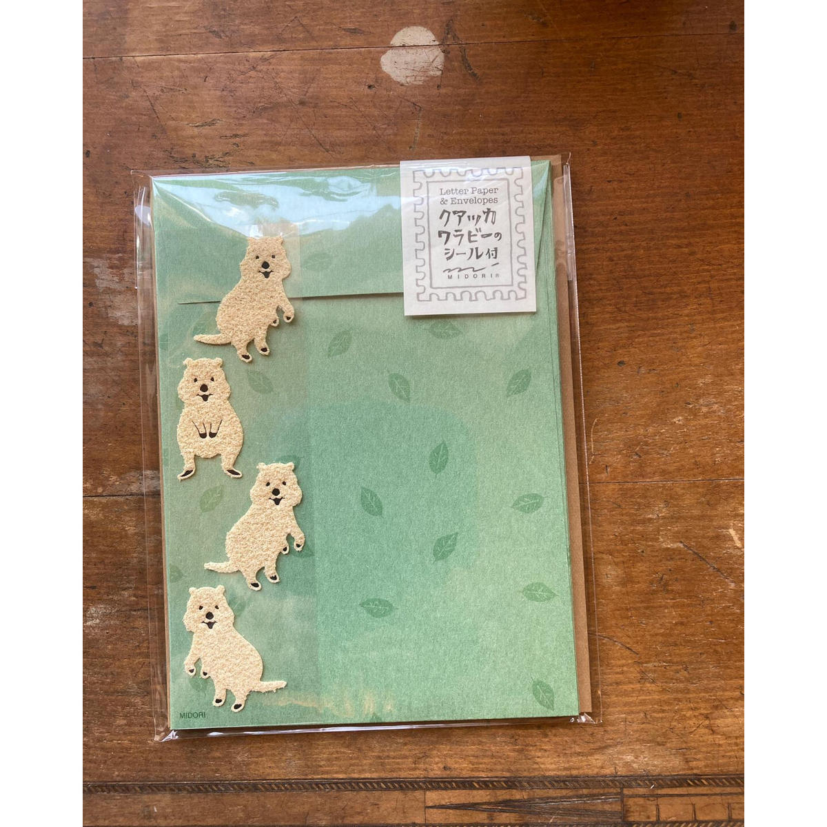 ミドリ レターセット クアッカワラビーのシール付き ツバキ舎