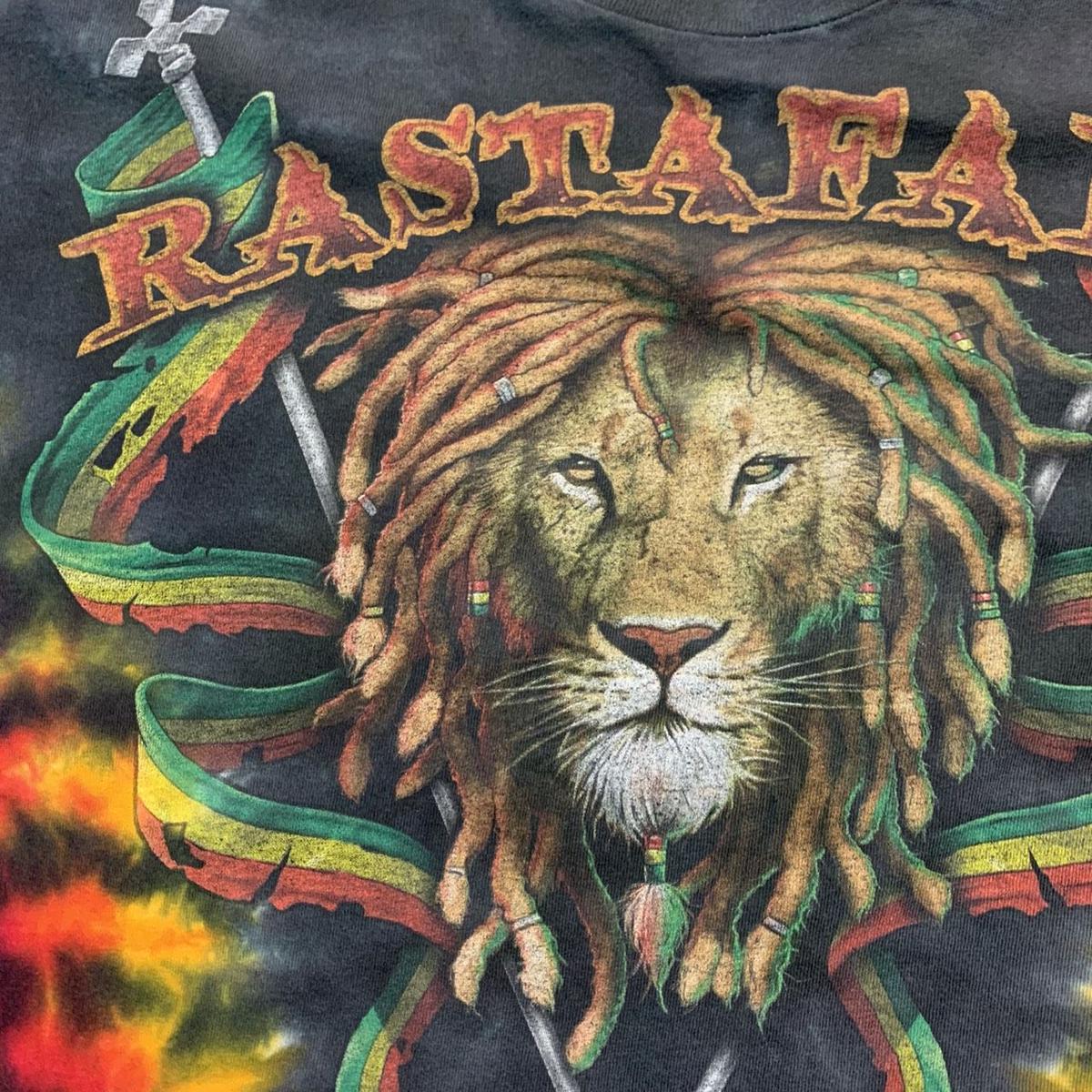 Used 一点物ビンテージ古着 Rastafari Lion T Shirts タイダイ T