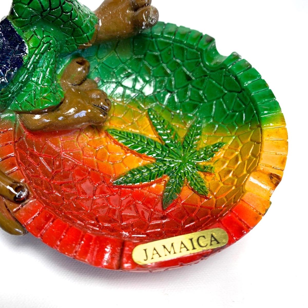 ジャマイカ レゲエ ラスタマン 木彫り オブジェ パイプ 大麻柄