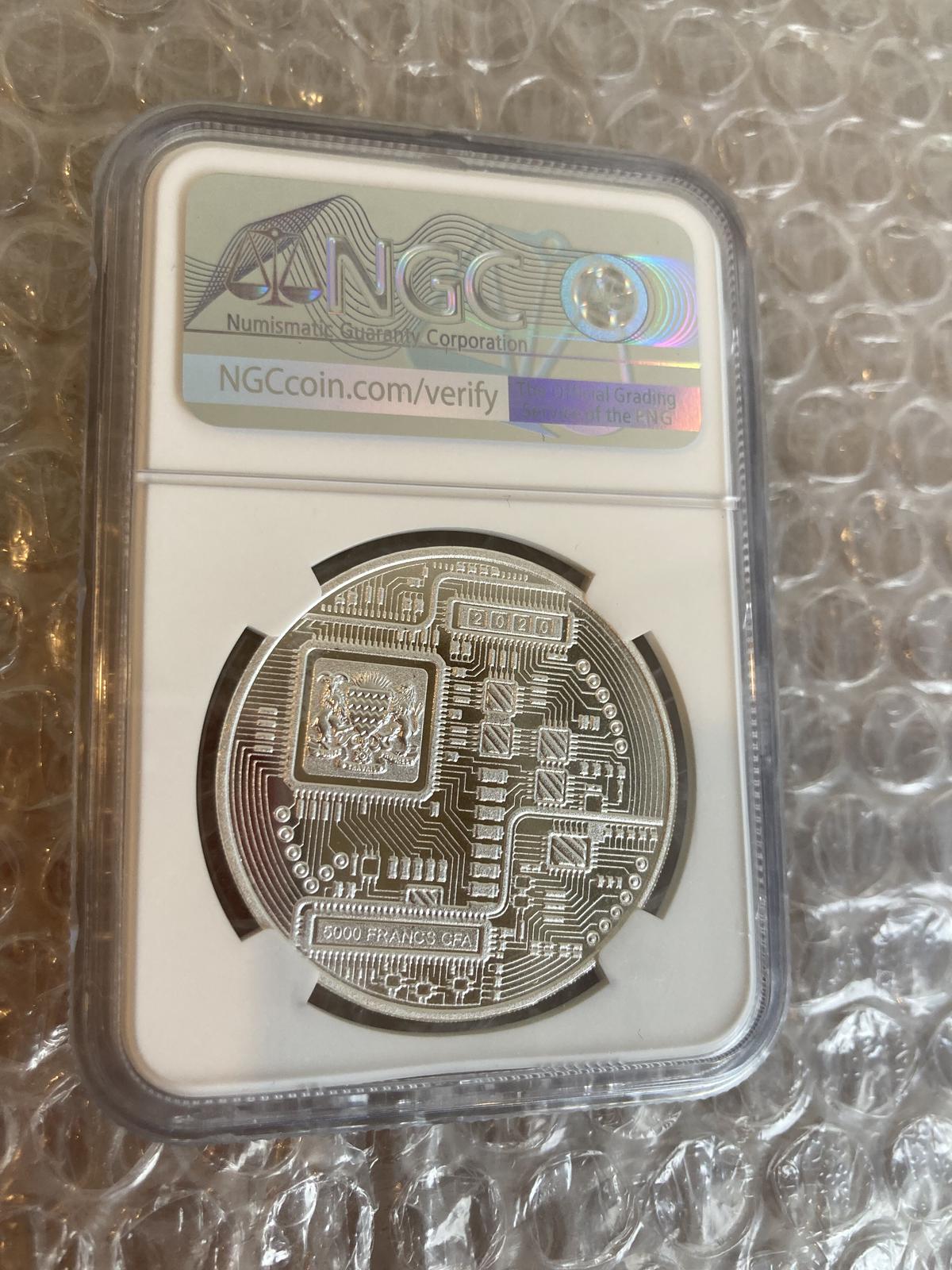 GSM　ビットコイン銀貨　1オンス 2020年 ビットコイン シルバー1オンス銀貨 チャド共和国