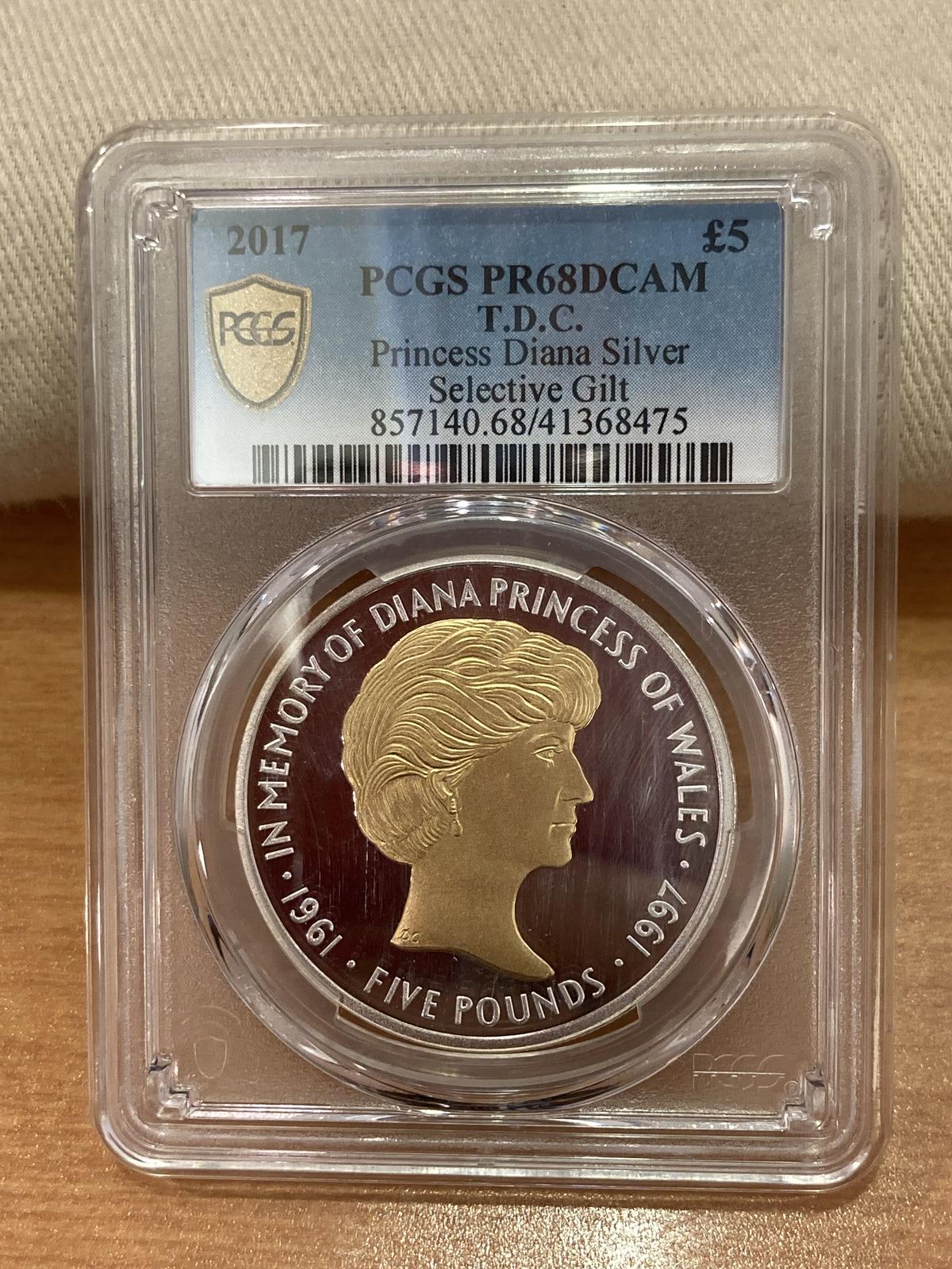 唯一のPCGS鑑定品】ダイアナ妃 Gilt版 2017年 没後20年 トリスタン・ダ