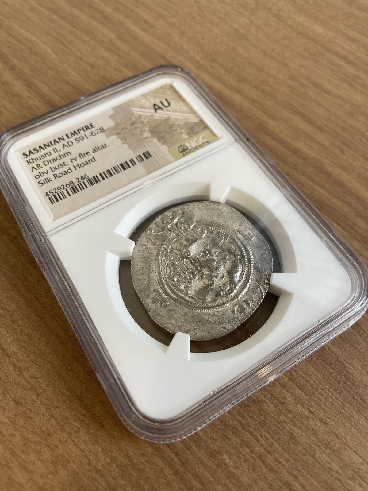 国内外の人気 399-420年 イラン ササン朝 ドラクマ銀貨 古代コイン