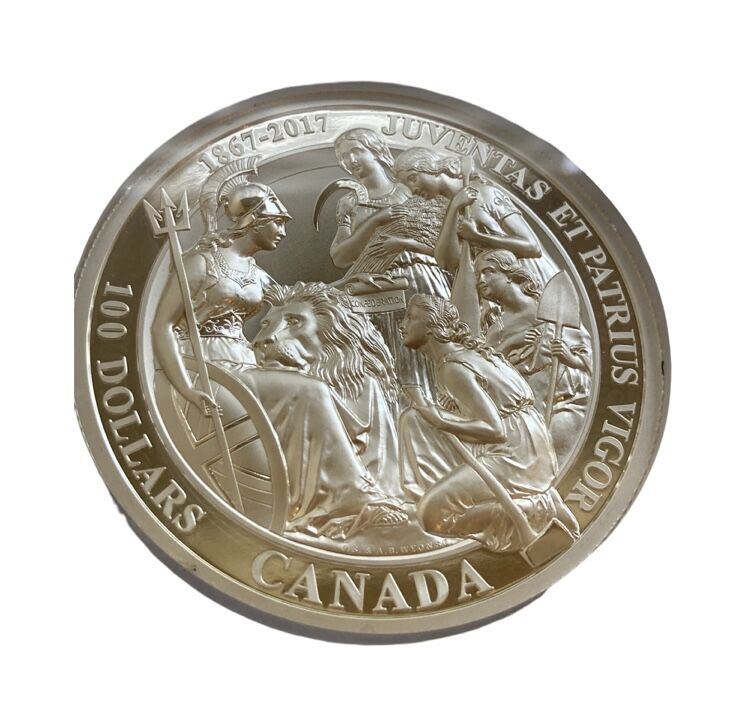 NGC70鑑定・100カナダドル版】カナダのウナとライオン 10オンス銀貨