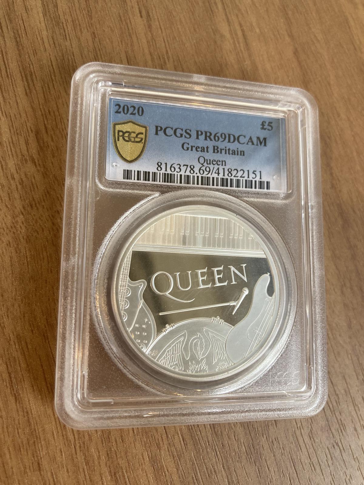 2020 イギリス QUEEN クイーン 5オンス プルーフ銀貨 NGCPF69