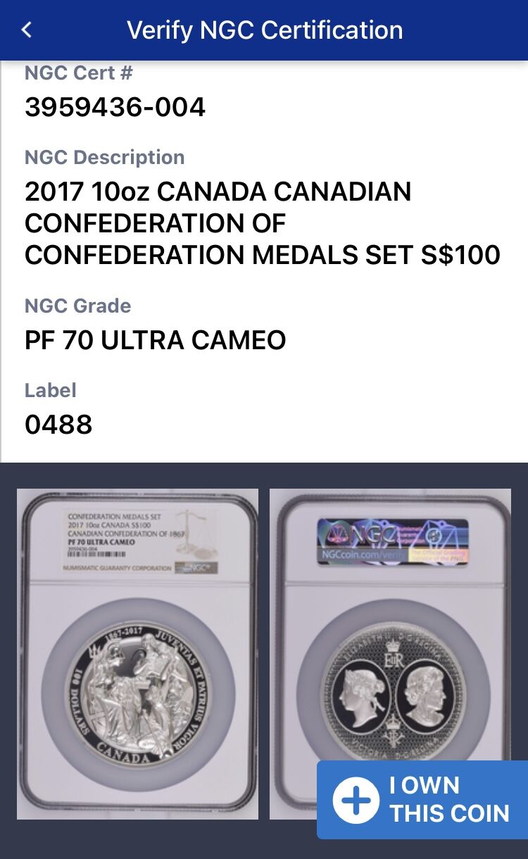 NGC70鑑定・100カナダドル版】カナダのウナとライオン 10オンス銀貨