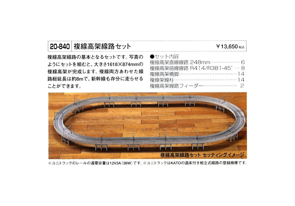訳あり 鉄道模型 Nゲージ 20-840 複線高架線路セット KATO