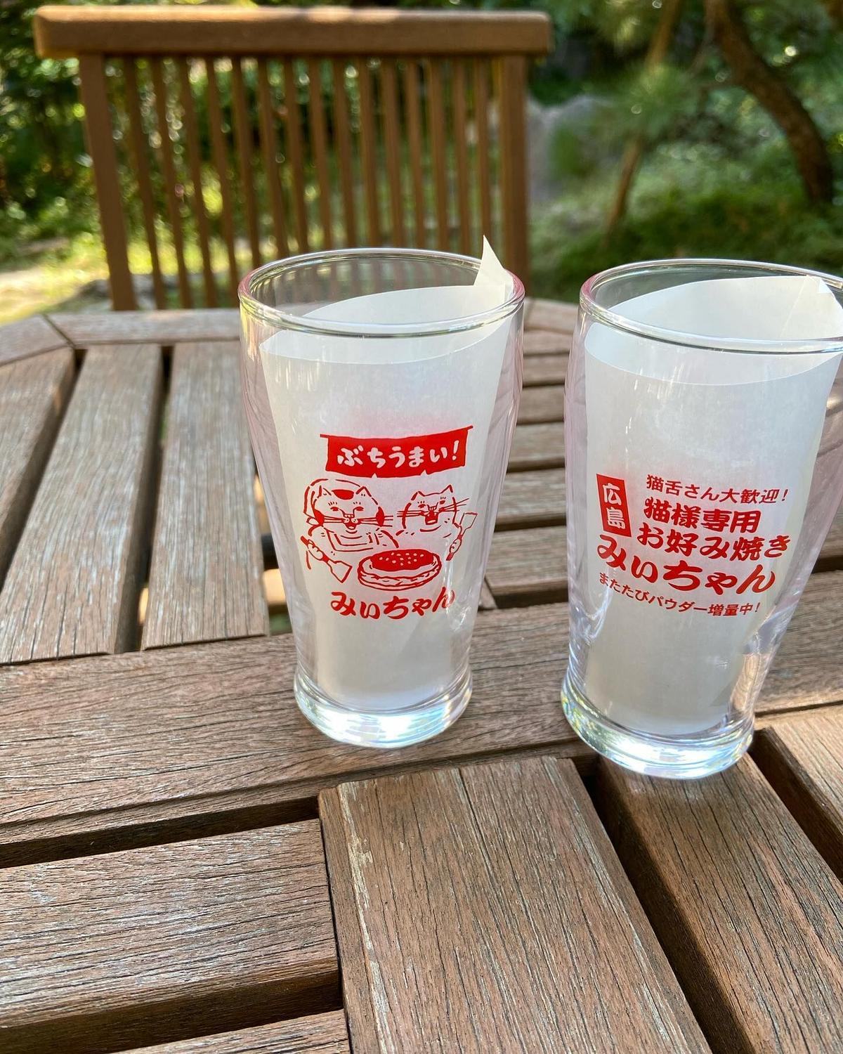 猫様専用お好み焼き「みぃちゃん」グラス | ひそかな雑貨屋 うみねこ社