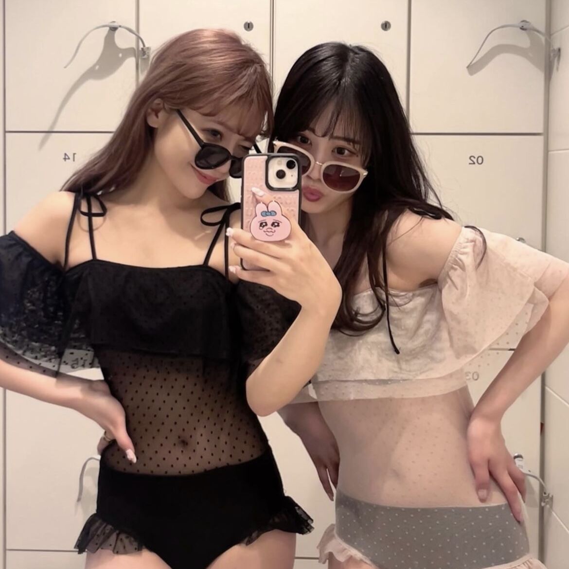 Ballerina tulle dot swimwear(black/pink) | Trea...