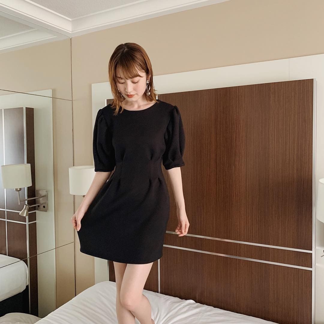 fluffy puff one-piece(black) | Treat ürself