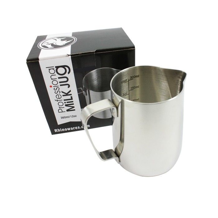 Rhinowares Milk Pitcher 12oz With Ml Oz Lines