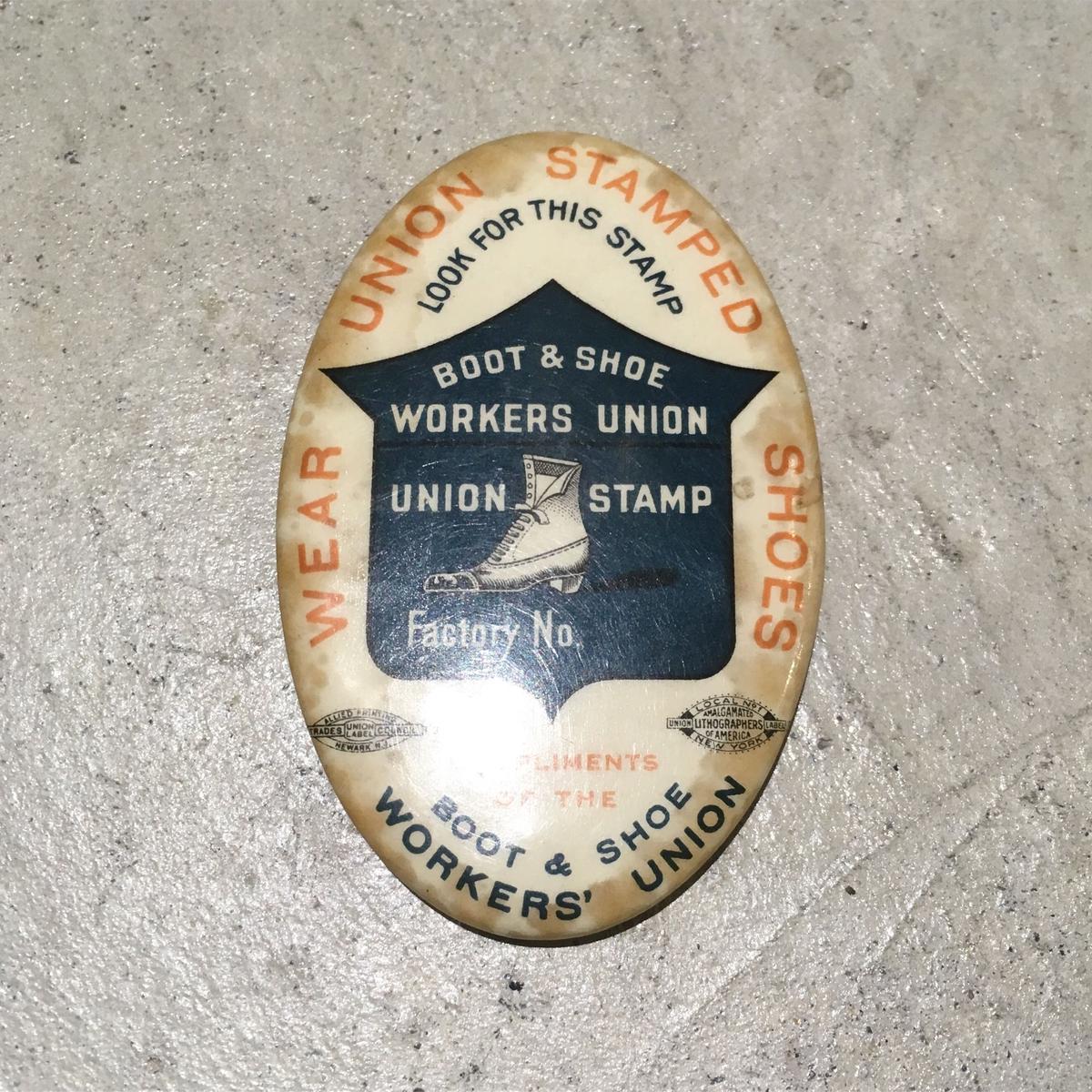 1910's〜 BOOT&SHOE WORKERS UNION Hand Mirror U...