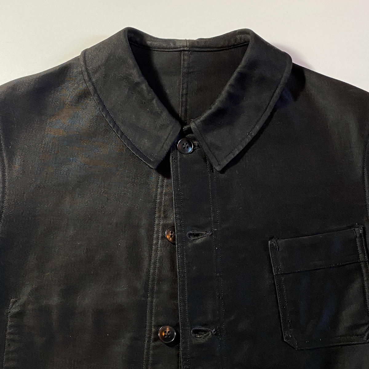 1950's MAXIMUM Black Moleskin Jacket Unwave