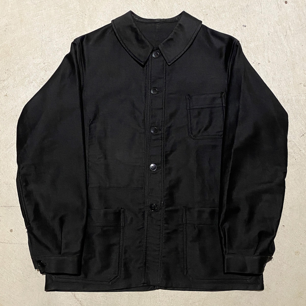 1950's MAXIMUM Black Moleskin Jacket Unwave