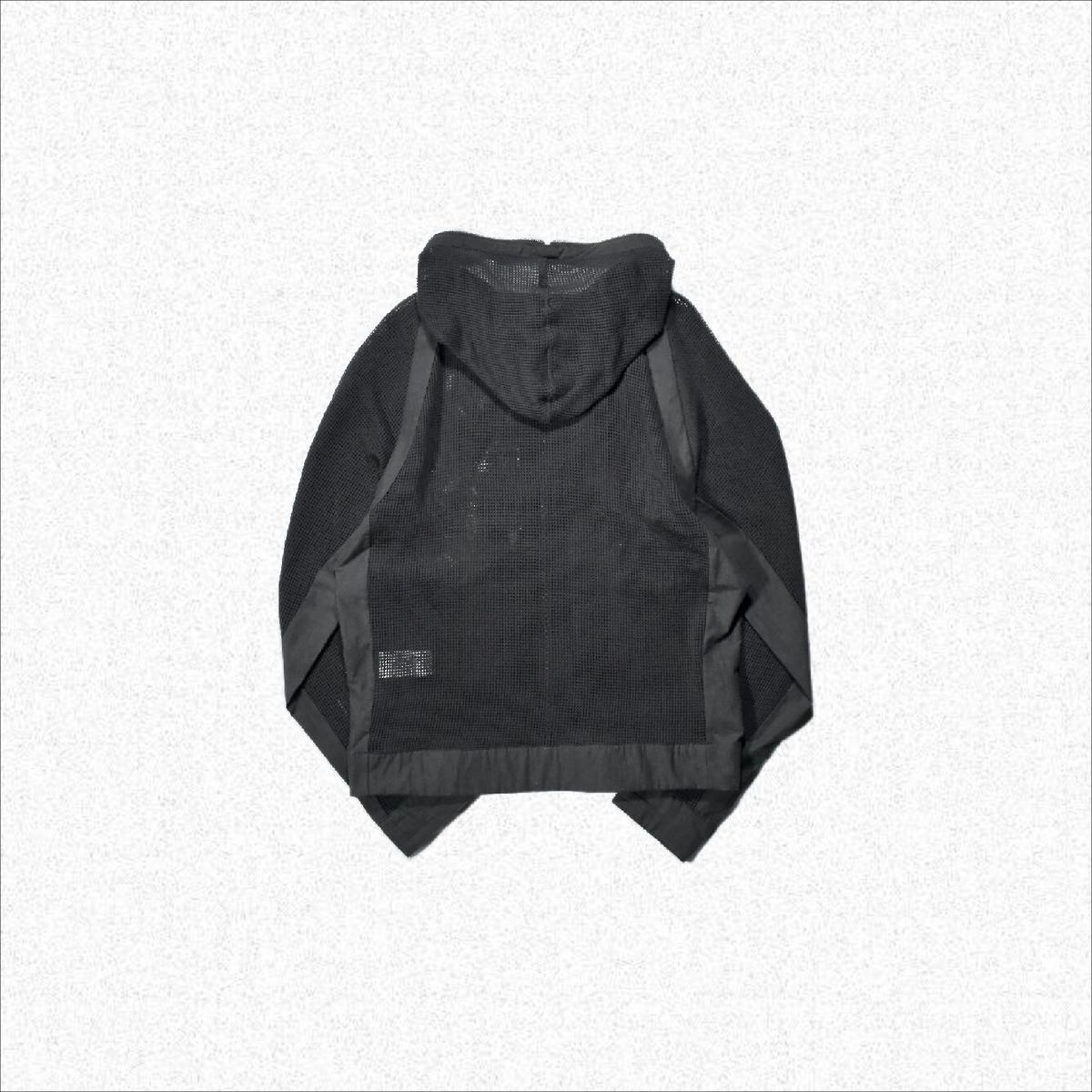 jian ye ジェンイェ / MESH HOODIE - black / メッシュフーディー...