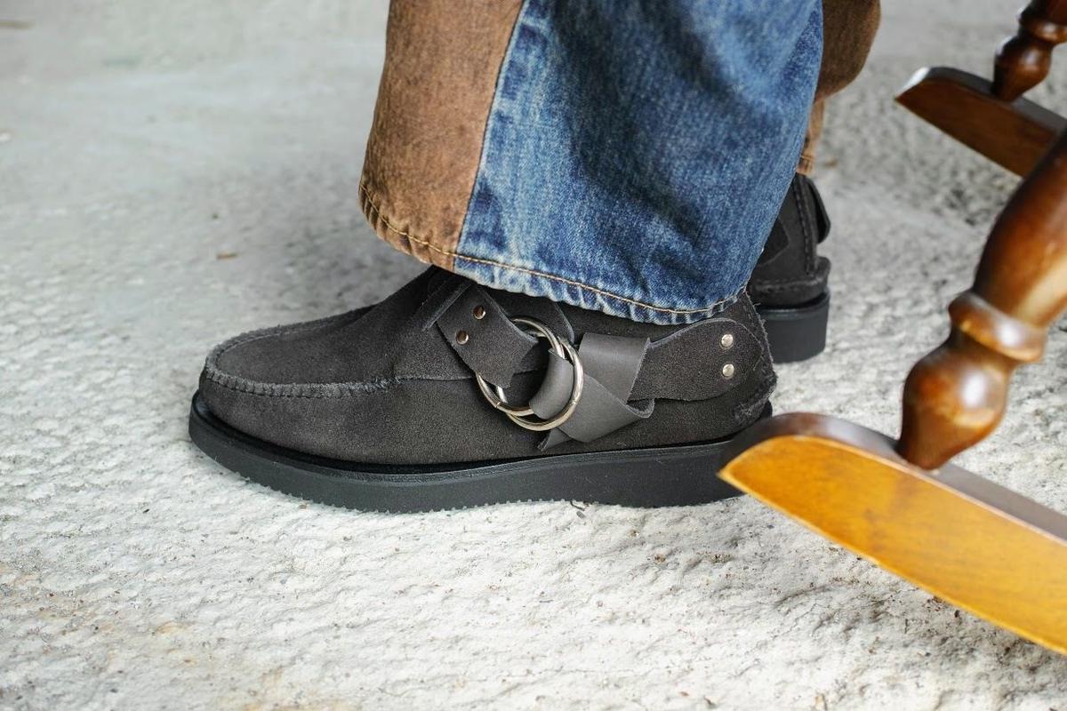 Ring Jacket購入 YUKETENのスエードシューズ ホワイト