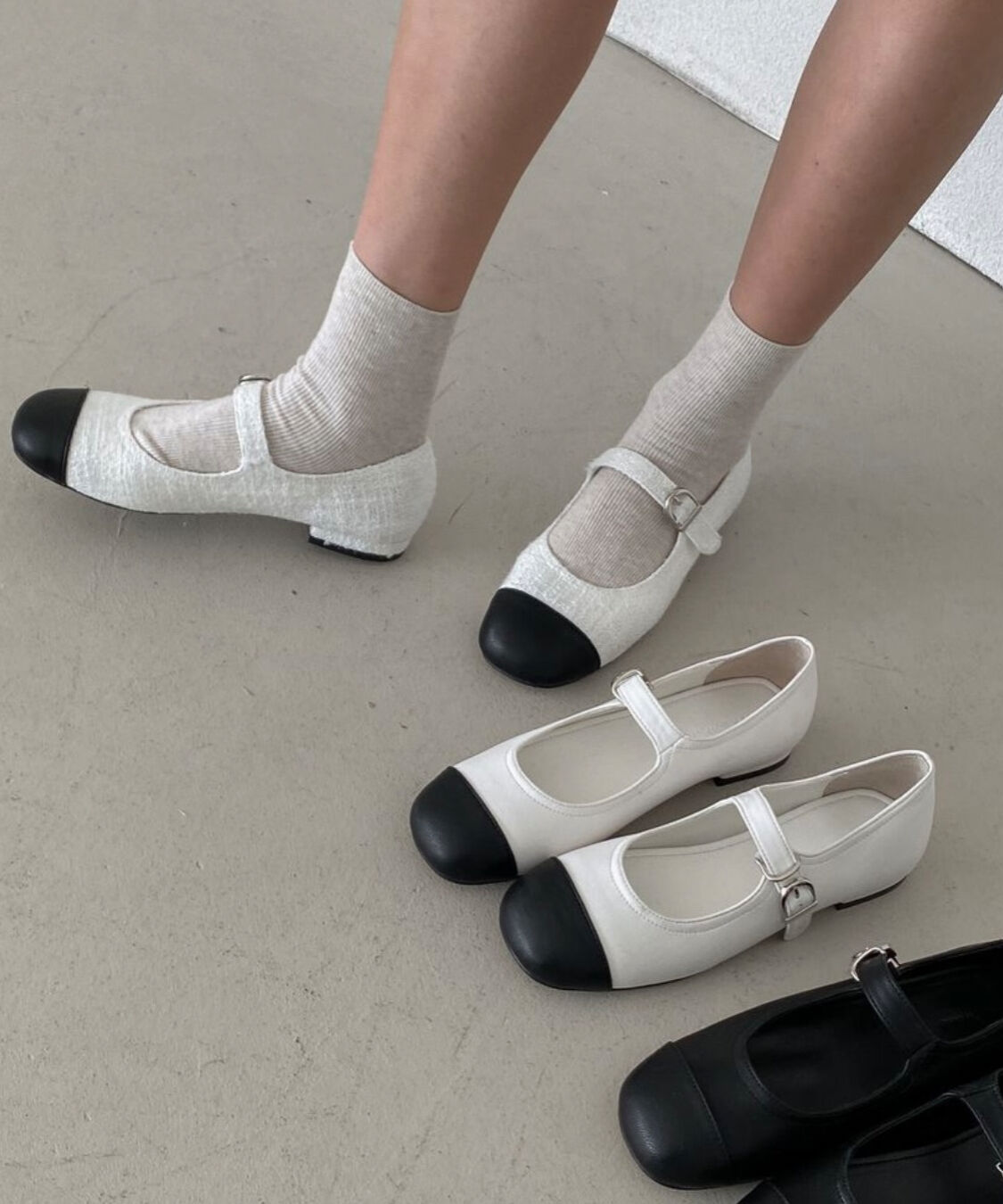 two torn ballet flats vimore