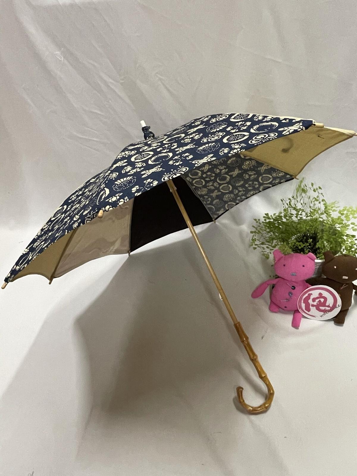 着物リメイク日傘*家紋入り男物の絽, Kimono upcycling