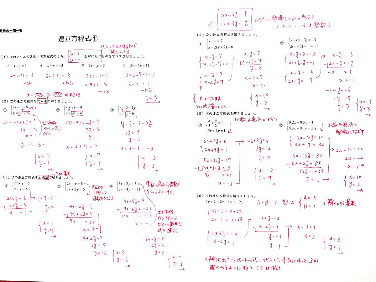 数学の一問一答 連立方程式 勿忘荘 数学の一問一答 連立方程式 勿忘荘