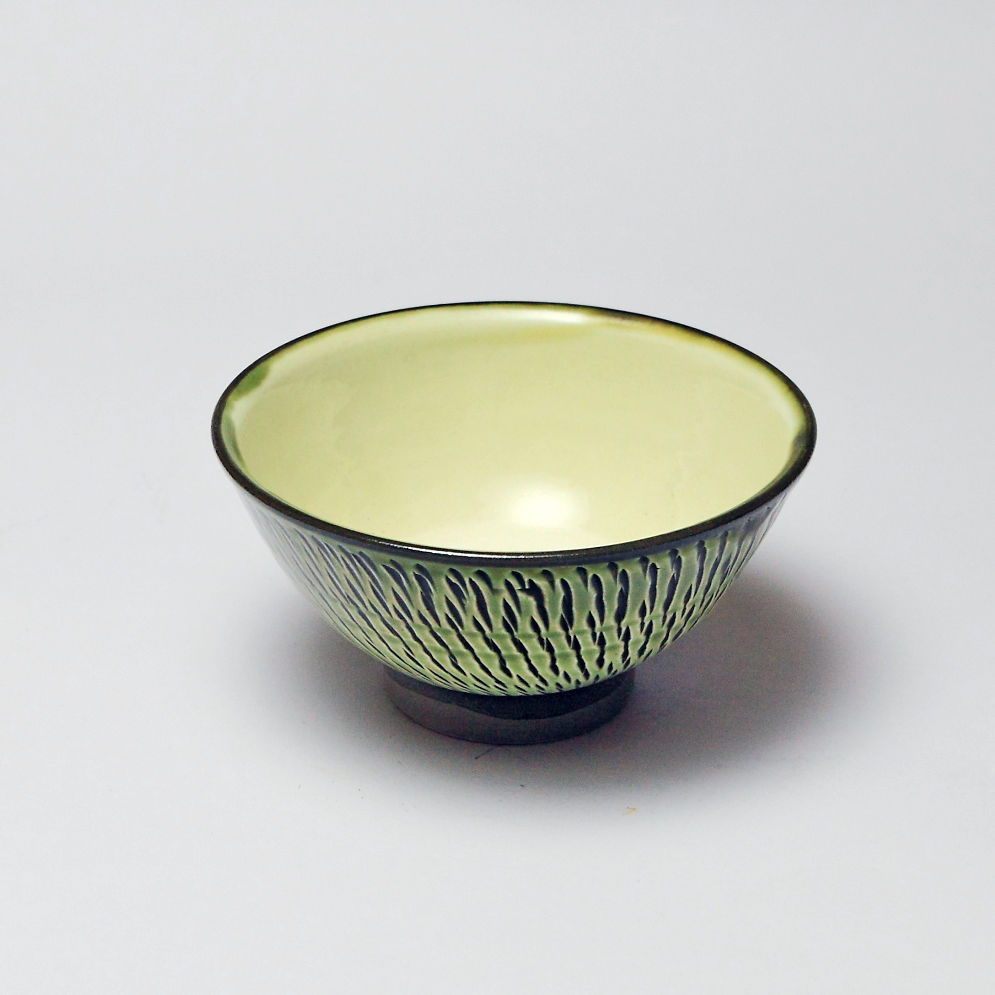 小鹿田焼　二代作　白山窯　茶碗　共箱　C　3730 小鹿田焼 二代作 白山窯 茶碗 共箱 C 3730