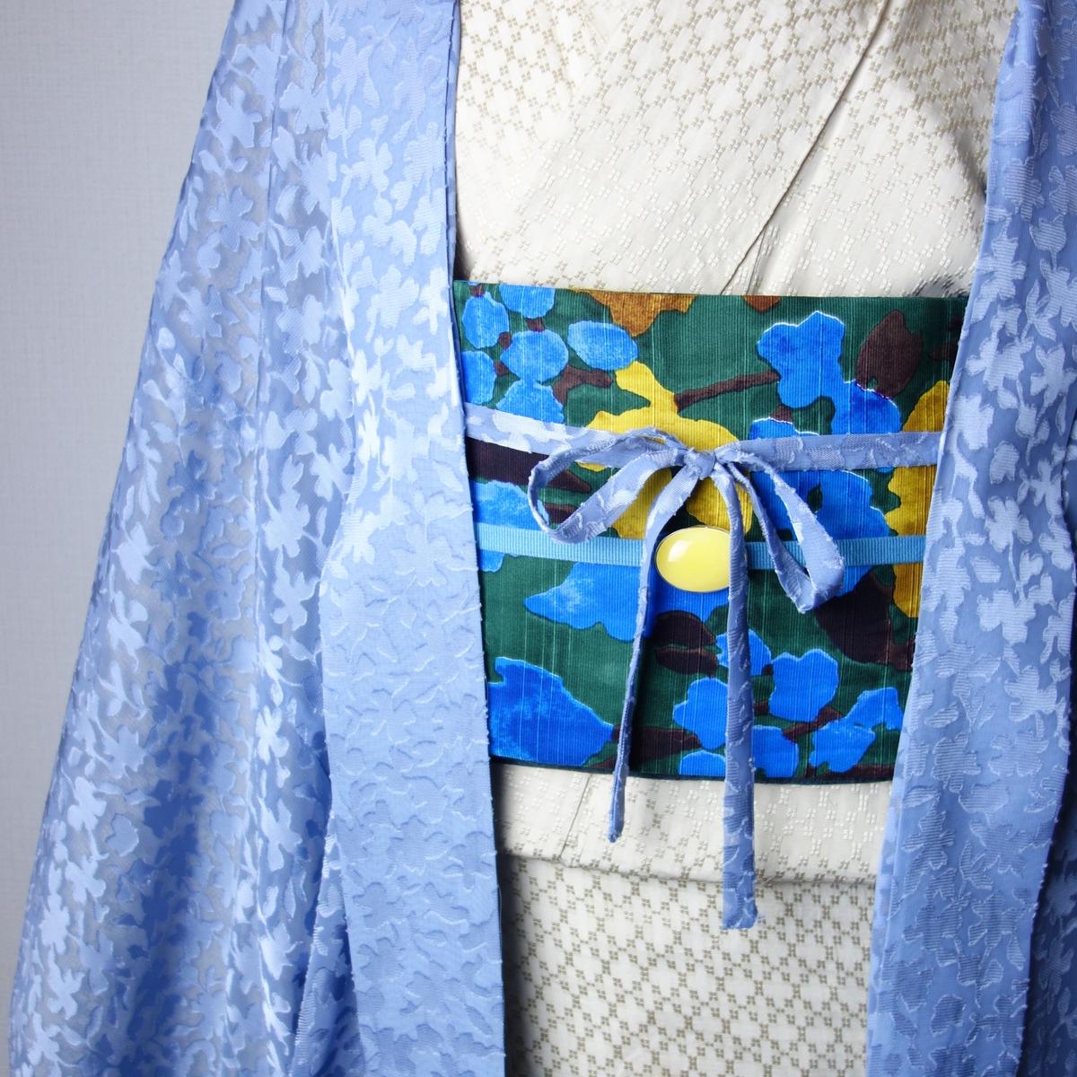 薄羽織「オパールフラワー/ブルー」 | 着物ショップKosode