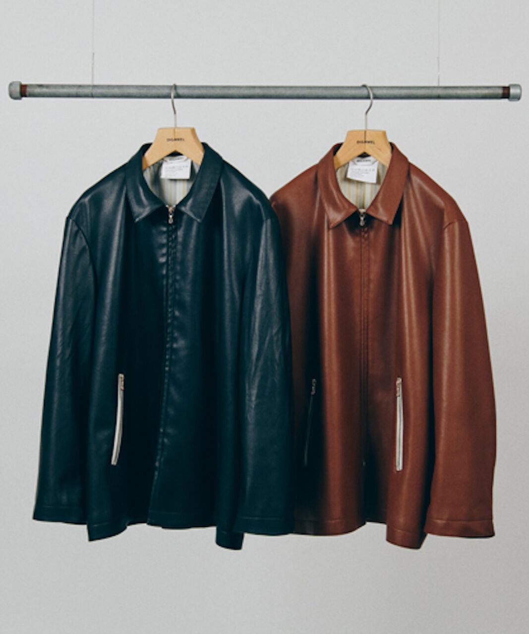 DIGAWEL Synthetic Leather Half Coat【BLACK】 | w...