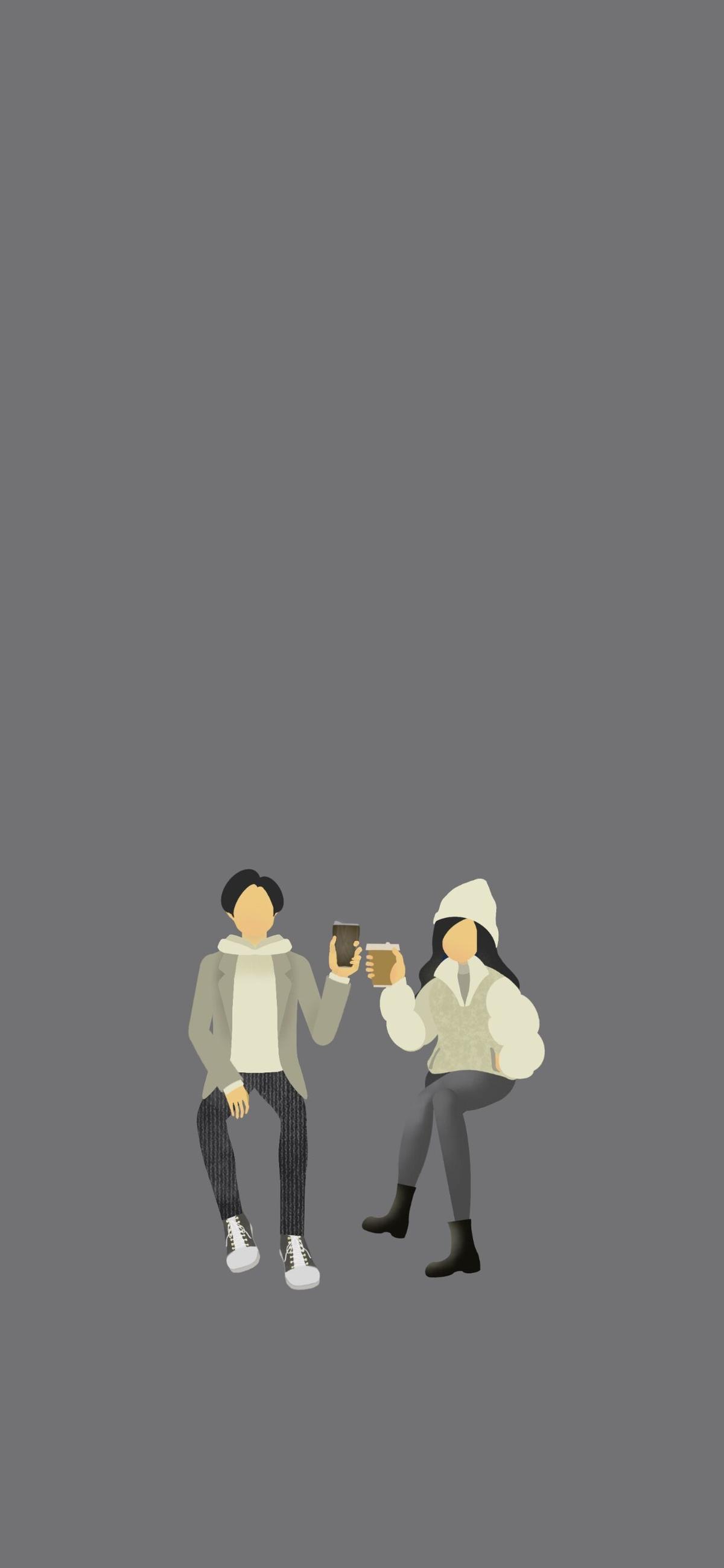 Iphone12 壁紙 Latte Time Dark Gray Design O Iphone12 壁紙 Latte Time Dark Gray Design O