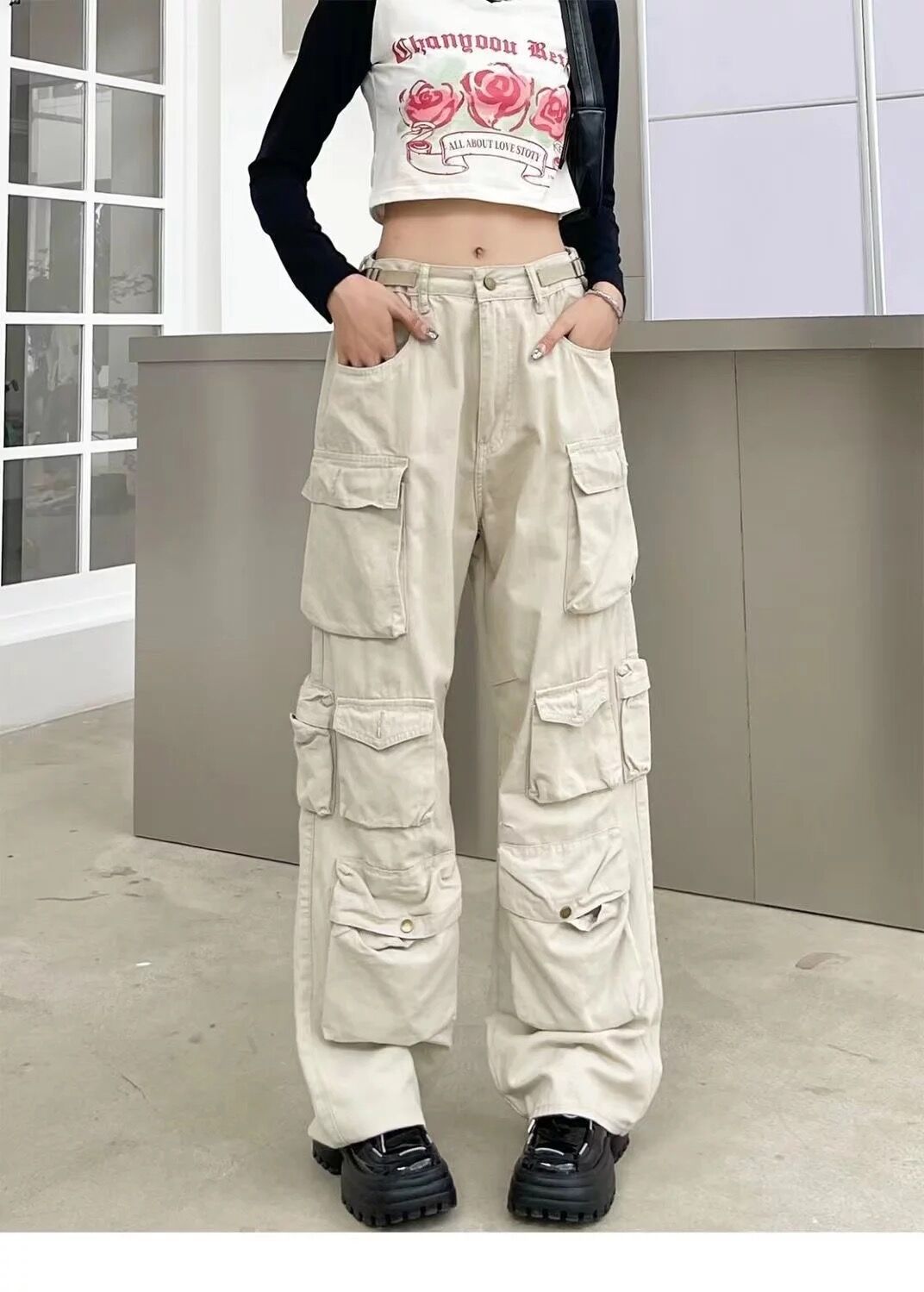 JIMWAG ハイウエストデニムカーゴ JIMWAG ハイウエストデニムカーゴ