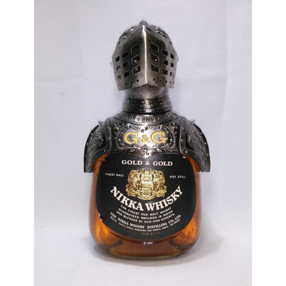新品 ニッカ NIKKA ウイスキー GOLDu0026GOLD 兜 カブト付 白瓶