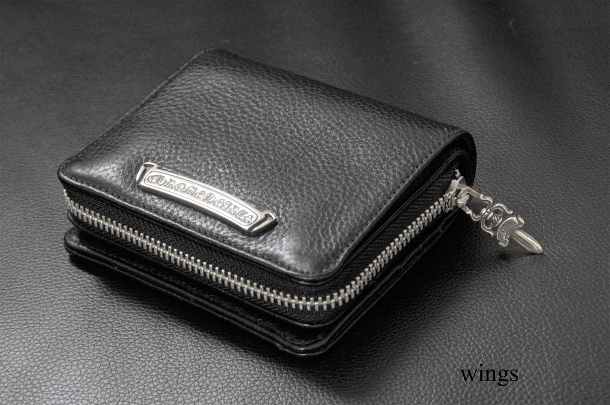 CHROME HEARTS/WALLET SQUARE ZIP BILL BLACK HEAVY LEATHER CHROME HEARTS/WALLET SQUARE ZIP BILL BLACK HEAVY LEATHER