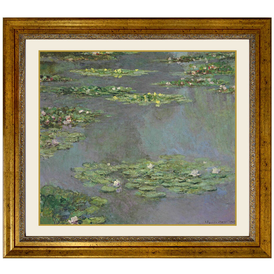 人気第1位 クロード モネ 睡蓮 複製画 キャンバスにジクレー 額付き 絵画 洋画 印象派 フランスの画家 1914 17年制作 リージョンオブオナー美術館 米サンフランシスコ 所蔵 当店限定 Lewdof Com