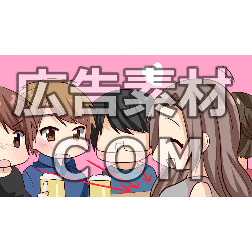 漫画広告素材 バストアップ３ 広告素材 ｃｏｍ