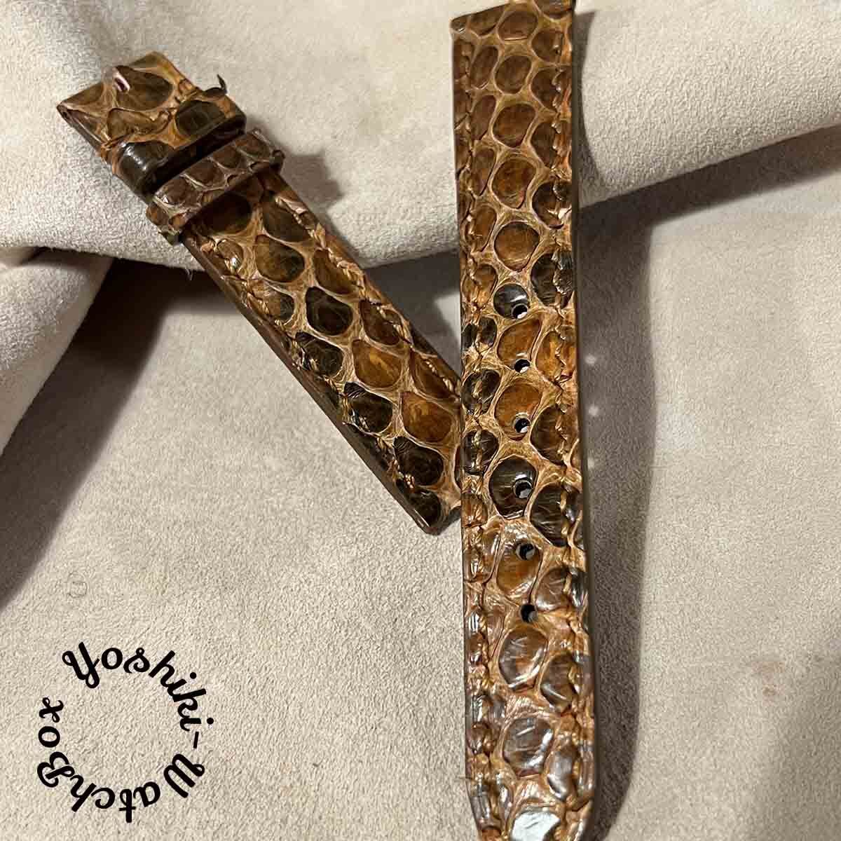 ブルー×レッド pyt-167 パイソン 腕時計ベルト ライトブラウン (ラグ幅