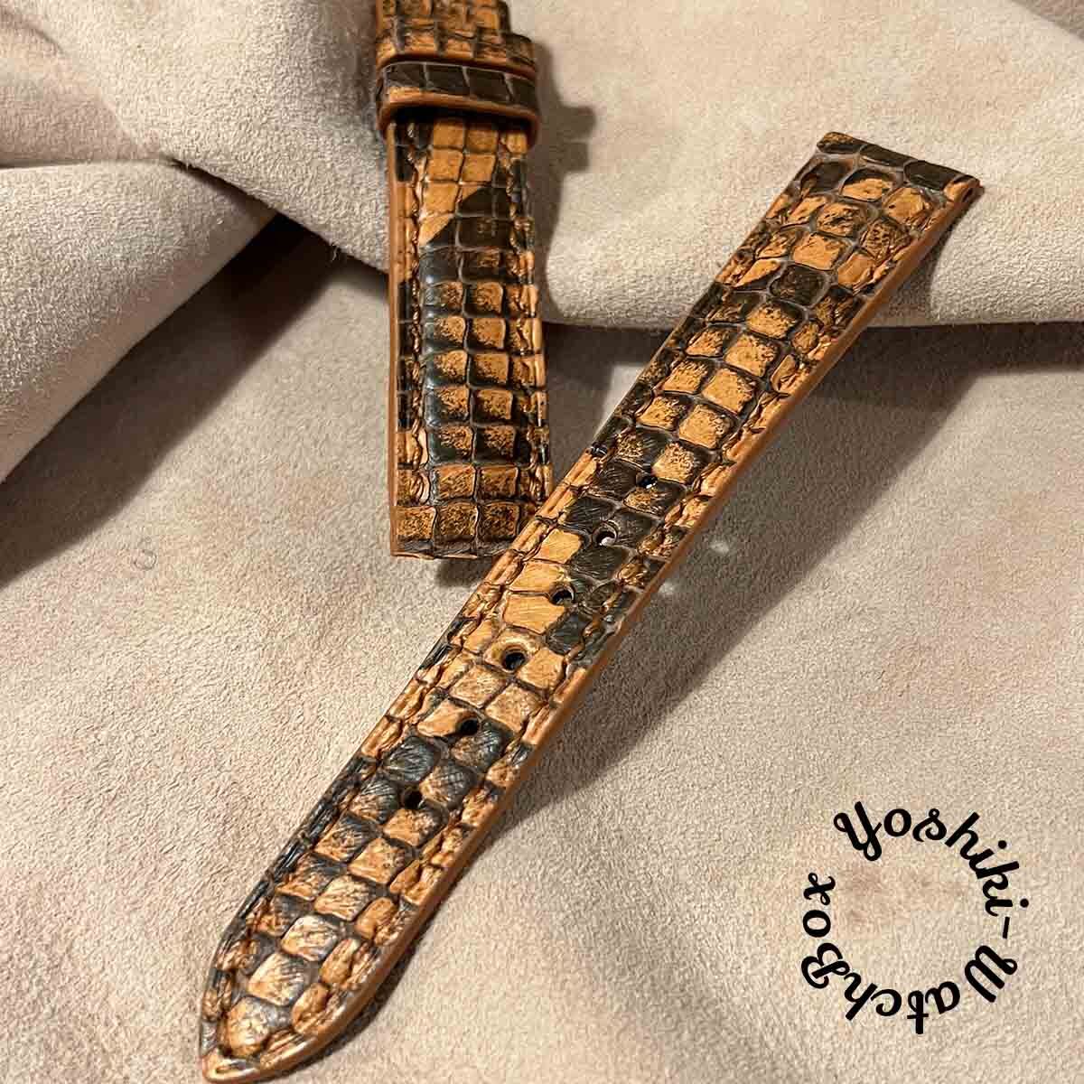 pyt-167 パイソン レザー 腕時計ベルト ライトブラウン (ラグ幅18mm