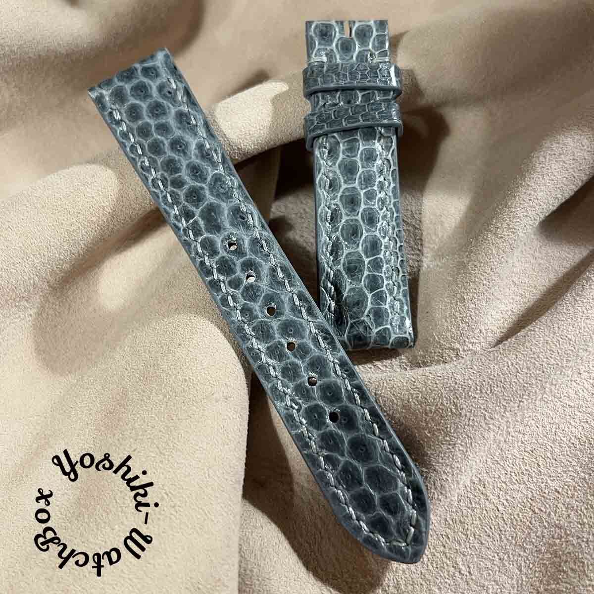 sna-74 シースネイク（ウミヘビ）腕時計ベルト グレー (ラグ幅20 mm