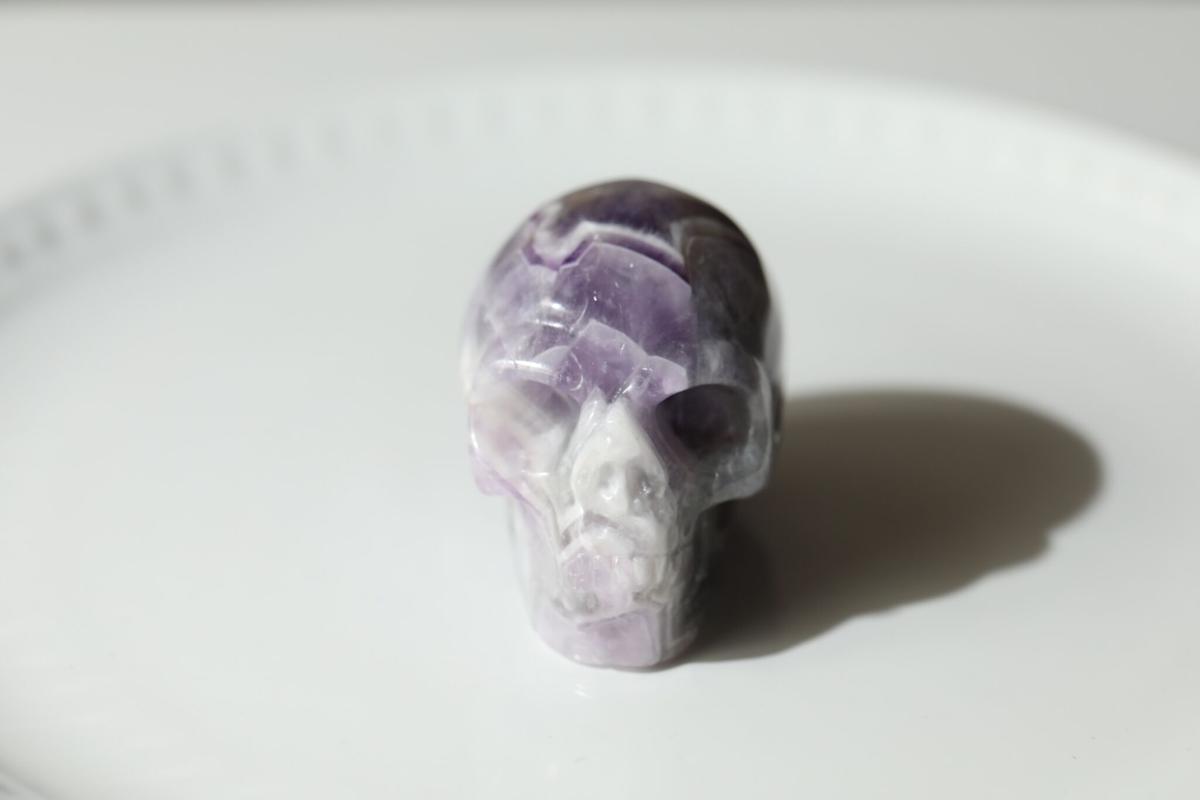 天然石スカル アメジストクラスター naturalrock scull