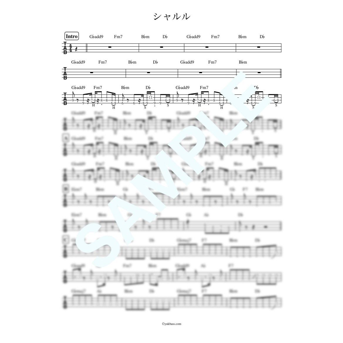 シャルル バルーン Self Cover ベース タブ譜 Bass Score シャルル バルーン Self Cover ベース タブ譜 Bass Score